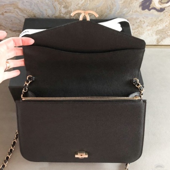 Chanel Chain Flap Bag Quilted Caviar Medium - Picture 6 of 8